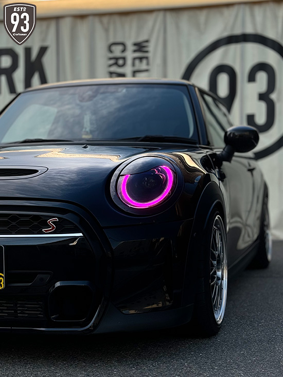 ミッドナイトブラックⅡなMINI Cooper-S(LCI2)にパープルカラー ミッドナイトブラックⅡなMINI Cooper-S(LCI2)にパープルカラー